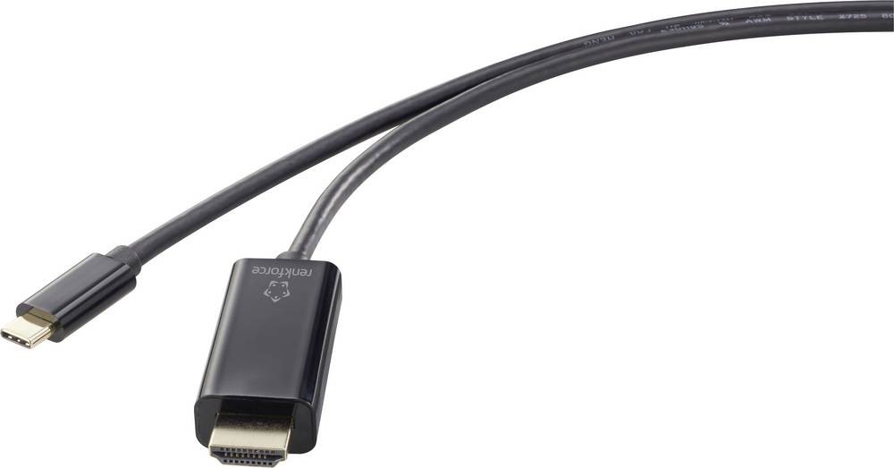 Renkforce RF-4531594 video cable adapter 3 m USB Type-C HDMI Black -