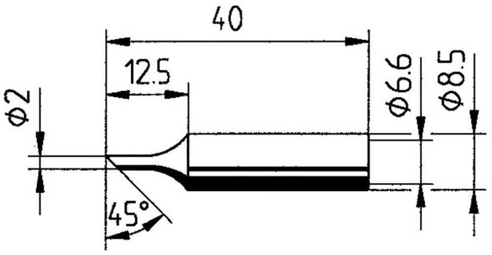 Ersa 0832FDLF Lötspitze angeschrägt Spitzen-taille 2mm Inhalt 1 pc(