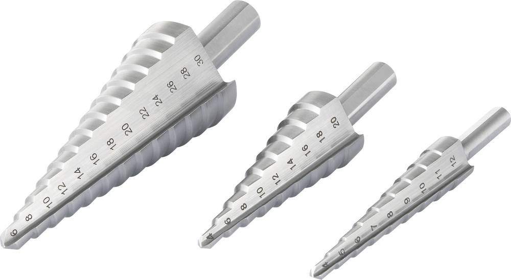 TOOLCRAFT TO-6802569 HSS Stufenbohrer-Set 3fach 1 pc(s)