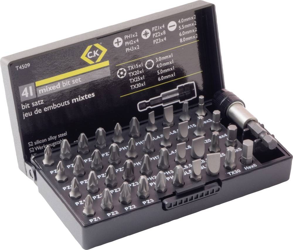 C.K T4509 Bit-Set 41teilig Kreuzschlitz Phillips, Kreuzschlitz