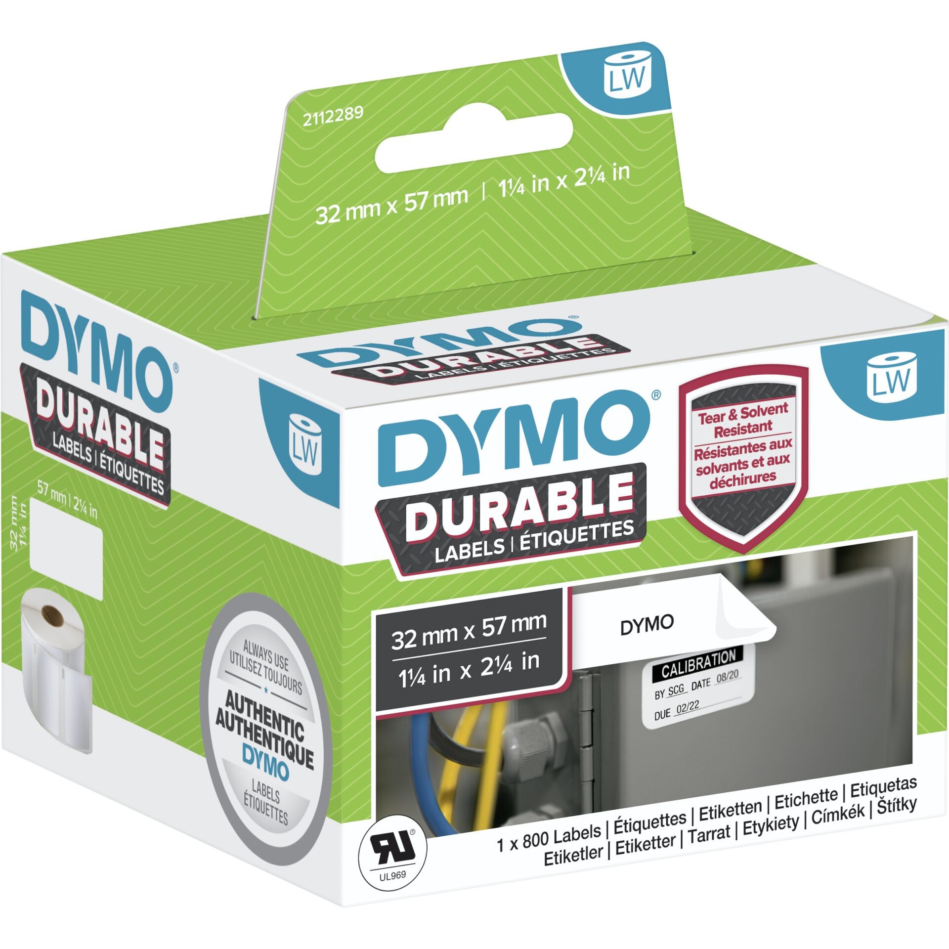 DYMO Authentic LabelWriter Durable Labels | 57mm x 32mm | White Poly |