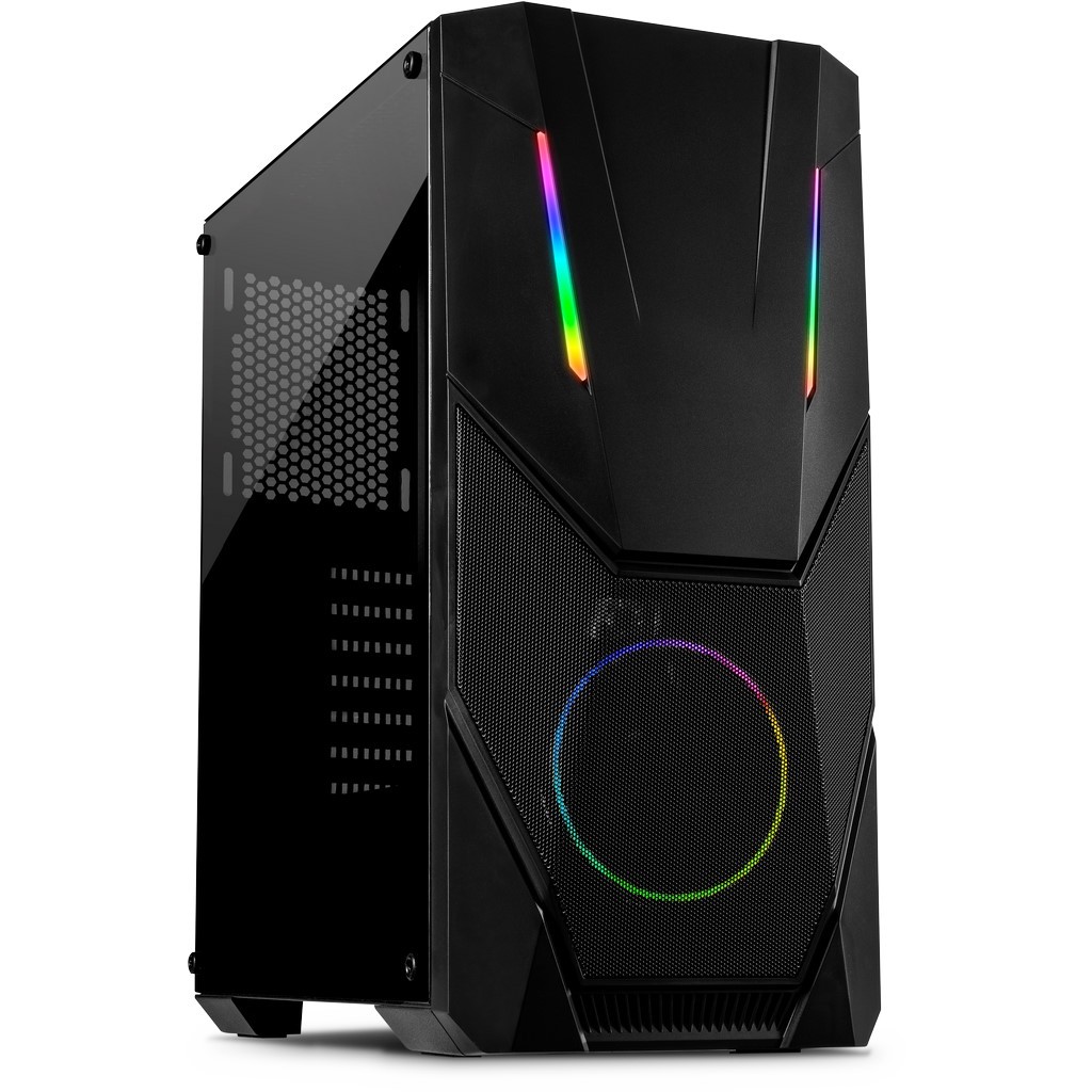 Inter-Tech IT-3303 Hornet Midi Tower ATX RGB Gaming Gehäuse mit