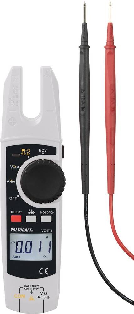 VOLTCRAFT VC-1113 Stromzange digital CAT II 1000 V, CAT III 600V