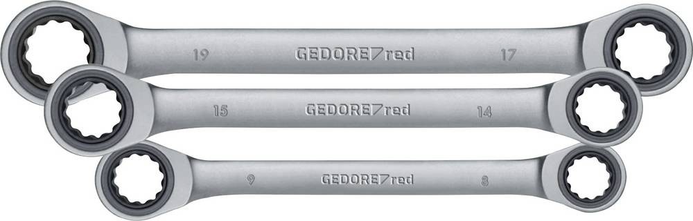 Gedore RED 3300898 R07405006 double-Ringratschenschlüssel-Satz