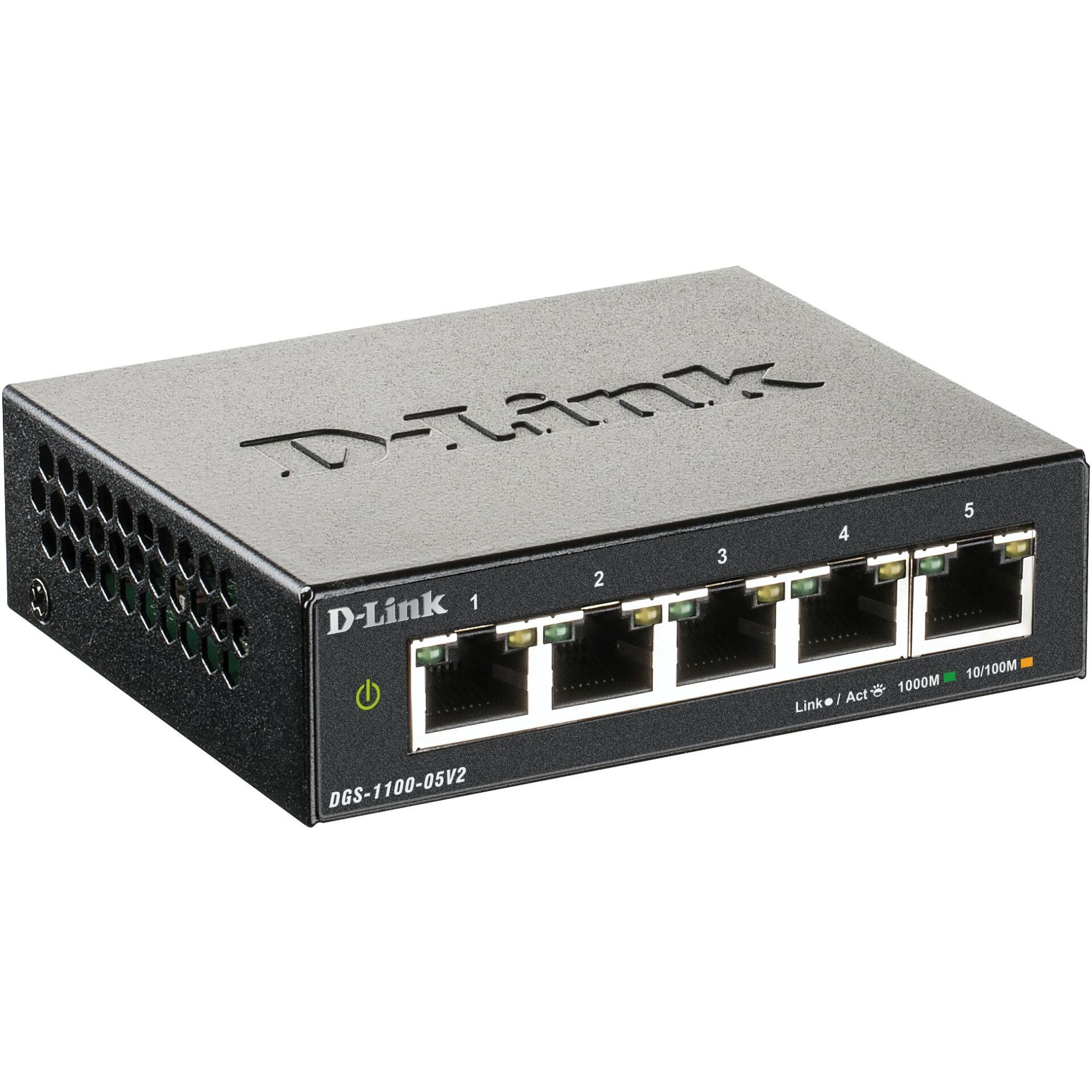 D-Link DGS-1100-05V2 5-Port Gigabit Smart Switch
