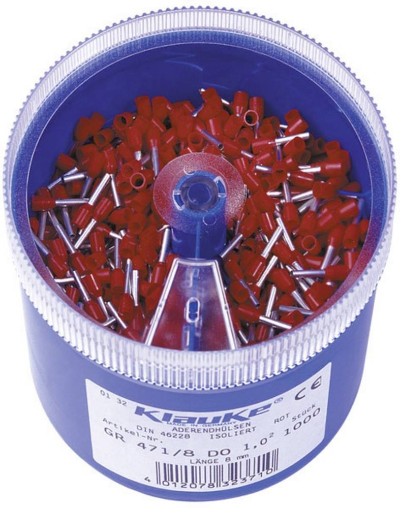 Klauke GR4718DO Aderendhülsen-Sortiment 1mm² Teilisoliert Rot 1000