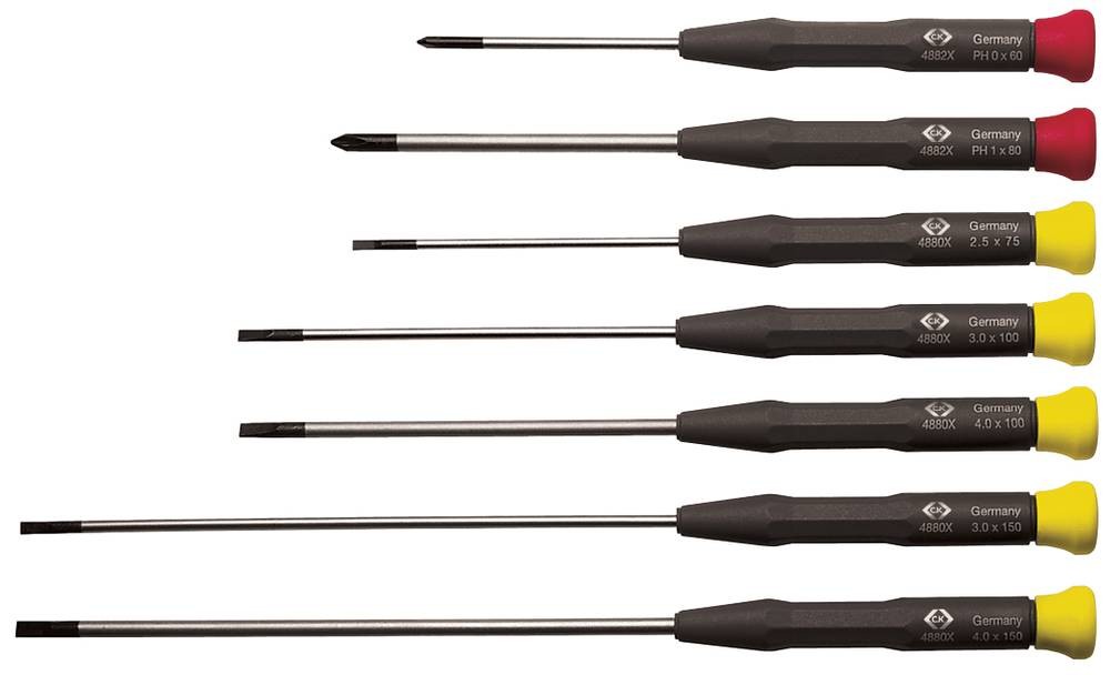 C.K Elektronik- u. Feinmechanik Schraubendreher-Set 7teilig Schlitz,