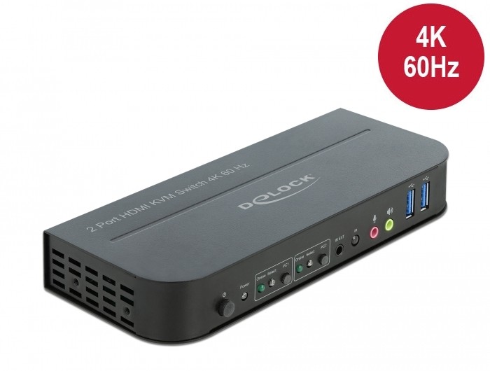 DELOCK HDMI KVM Switch 4K 60Hz mit USB 3.0 und Audio