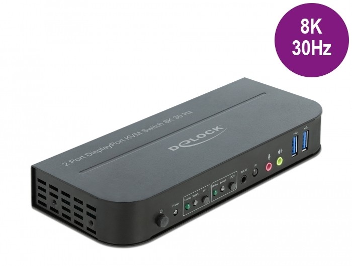 DeLOCK 11482 KVM switch Black - DeLOCK 11482, 7680 x 4320 pixels, 8K