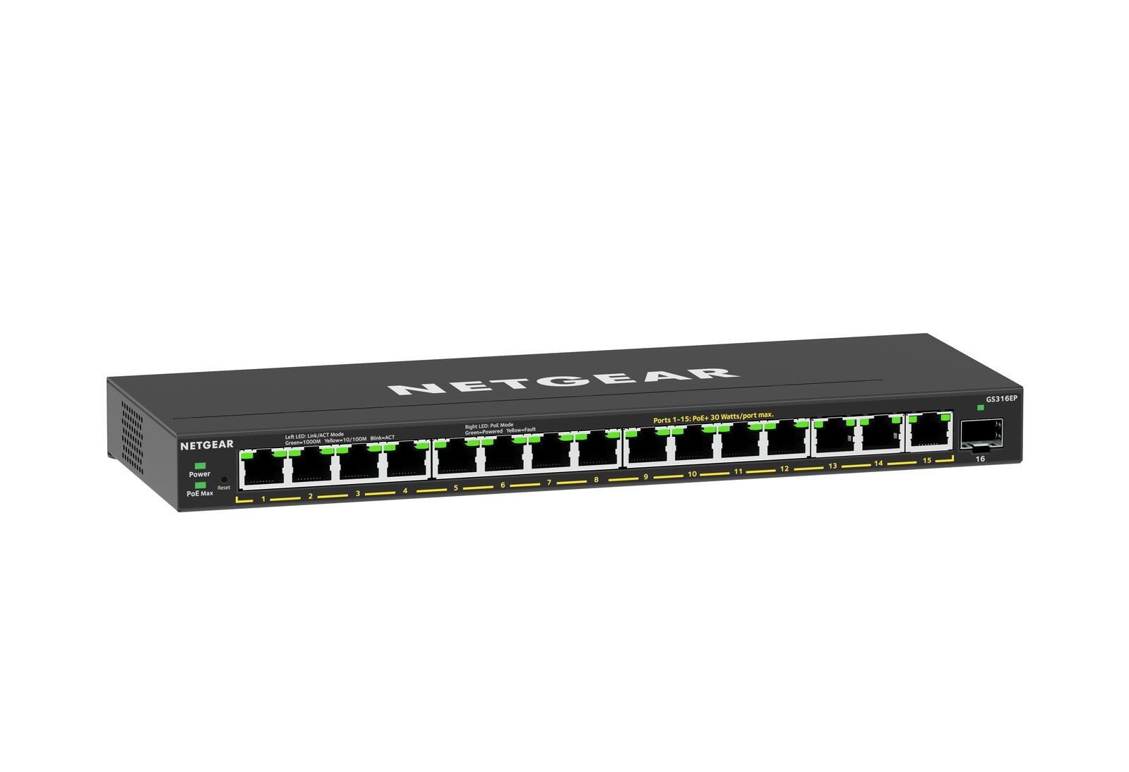 NETGEAR GS316EP Managed Gigabit Ethernet (10/100/1000) Power over