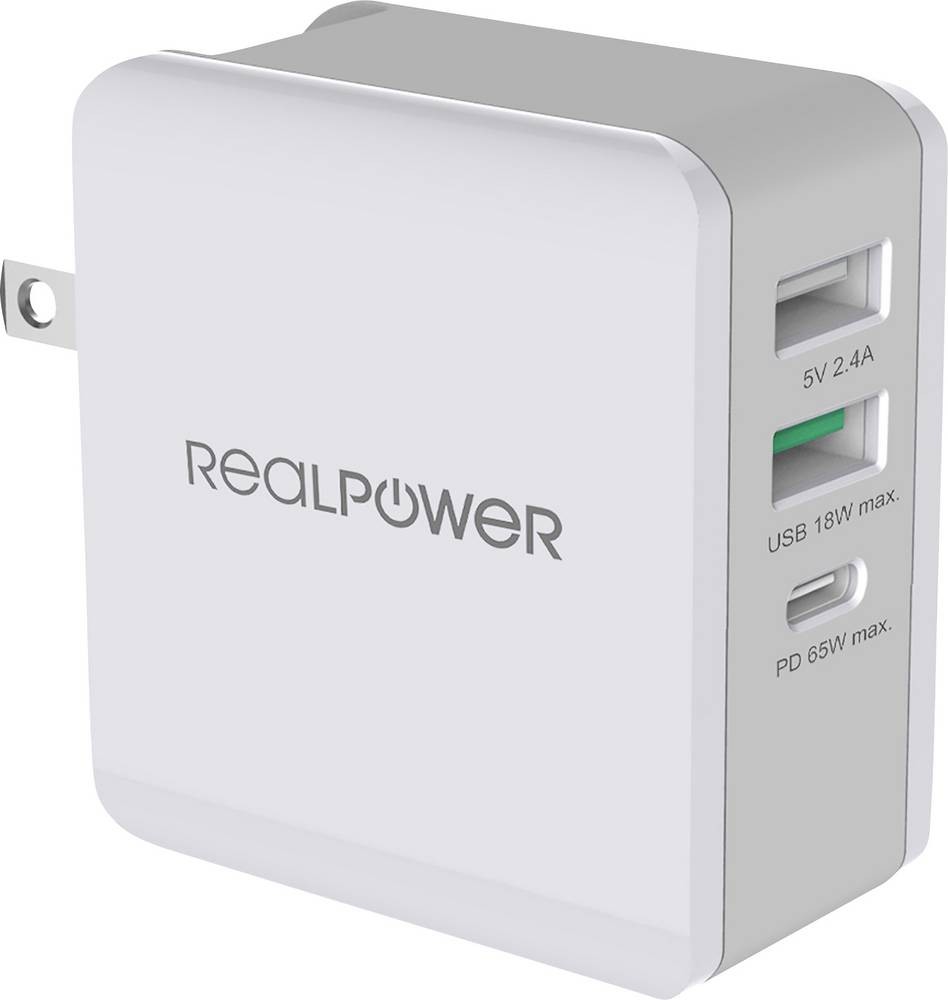 RealPower DeskCharge-65 Travel Universal Grey AC Indoor - RealPower