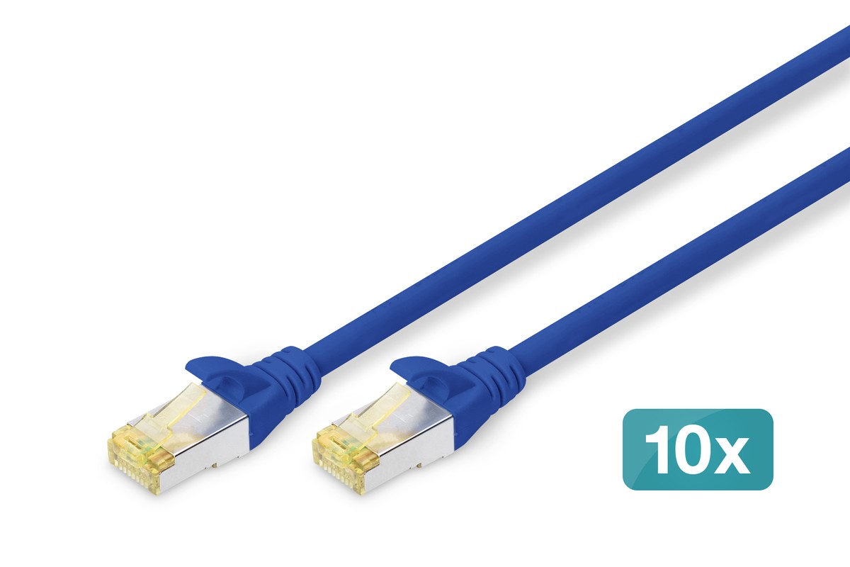 Digitus CAT 6A S/FTP câble patch, 10 pièces - Digitus CAT 6A S/FTP