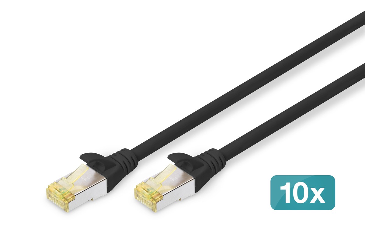Digitus CAT 6A S/FTP patch cable, 10 pieces - Digitus CAT 6A S/FTP