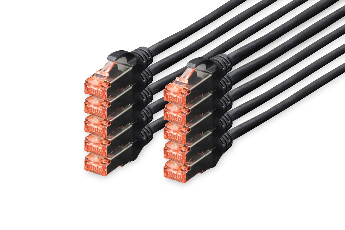 Digitus CAT 6 S/FTP patch cable, 10 pieces - Digitus CAT 6 S/FTP