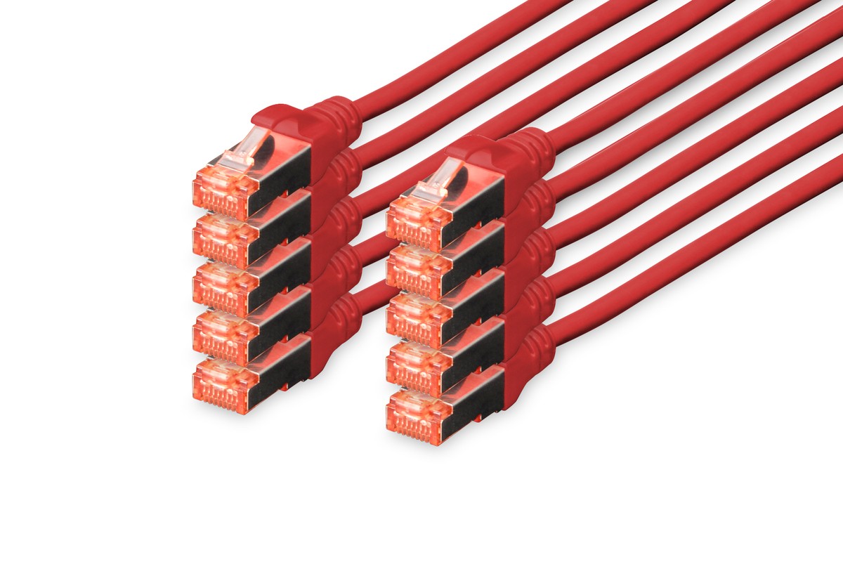 Digitus CAT 6 S/FTP patch cable, 10 pieces - Digitus CAT 6 S/FTP