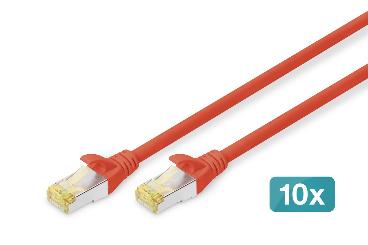 Digitus CAT 6A S/FTP câble patch, 10 pièces - Digitus CAT 6A S/FTP