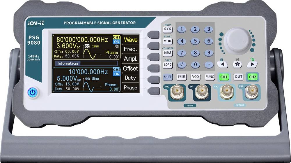 Joy-it Signalgenerator 1 nHz - 80MHz 2-voie Dreieck, Lorentzkurve,