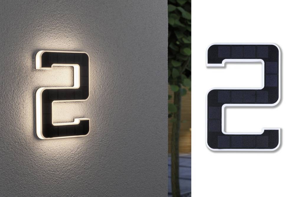 Paulmann 79843 Solar-Hausnummernleuchte 0.20W Warm bianco nero