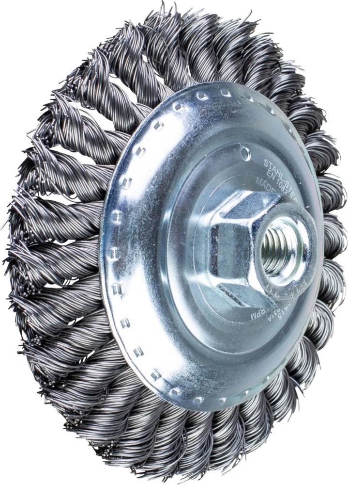 PFERD TOOLS Kegelbürste gezopft KBG Ø 125 x 15mm M14 Stahl-Draht-Ø