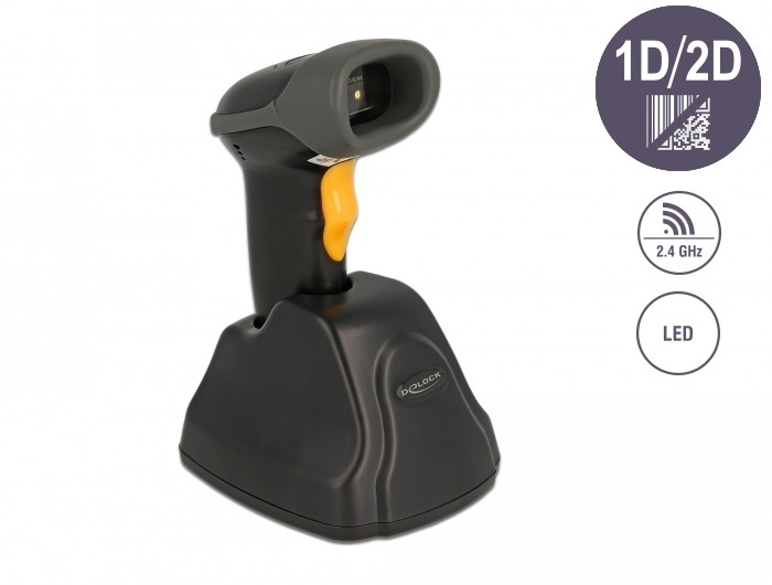 DeLOCK 2.4 GHz Barcode Scanner 1D and 2D with charging station - 5