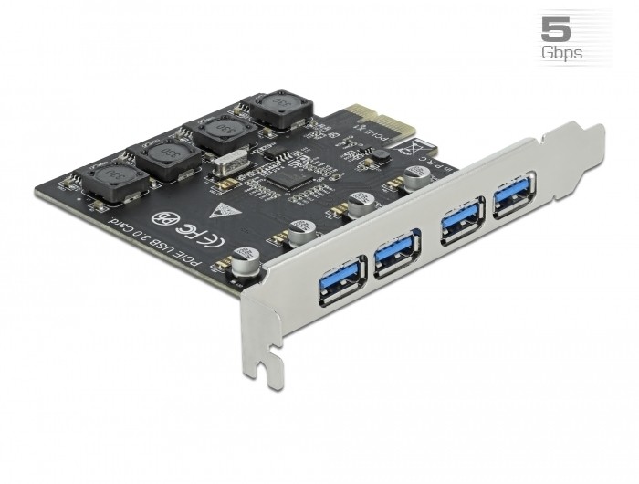 DeLOCK PCI Express x1 Karte zu 4 x extern USB Typ-A Buchse USB 5 Gbps