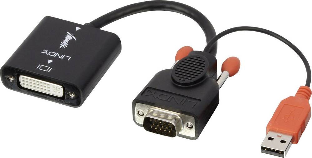Lindy VGA to DVI-D Converter - Lindy VGA to DVI-D Converter, 0.2 m,
