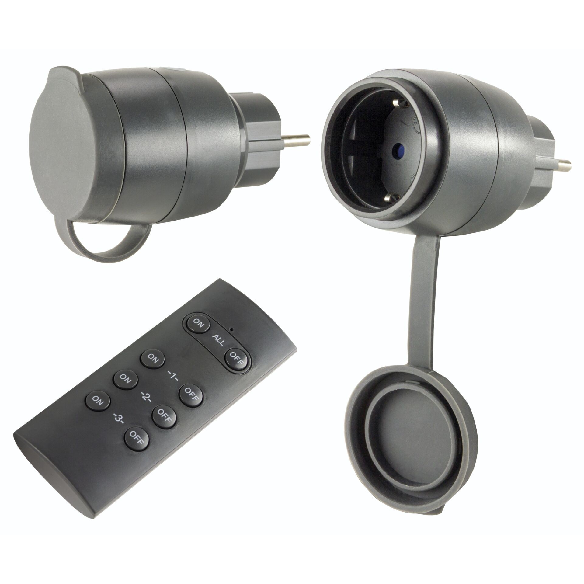 REV Funk-Schalt-Set 2 + 1 Mini Outdoor schwarz 0085600503