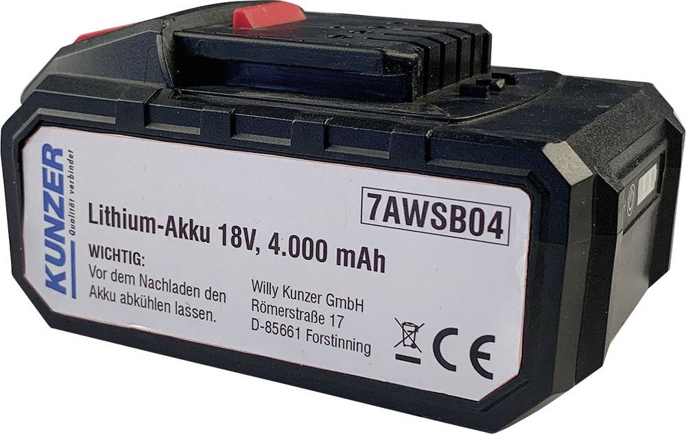 Kunzer 7AWSB04 Werkzeug-rechargeable battery 18V 4000 mAh Li-Ion