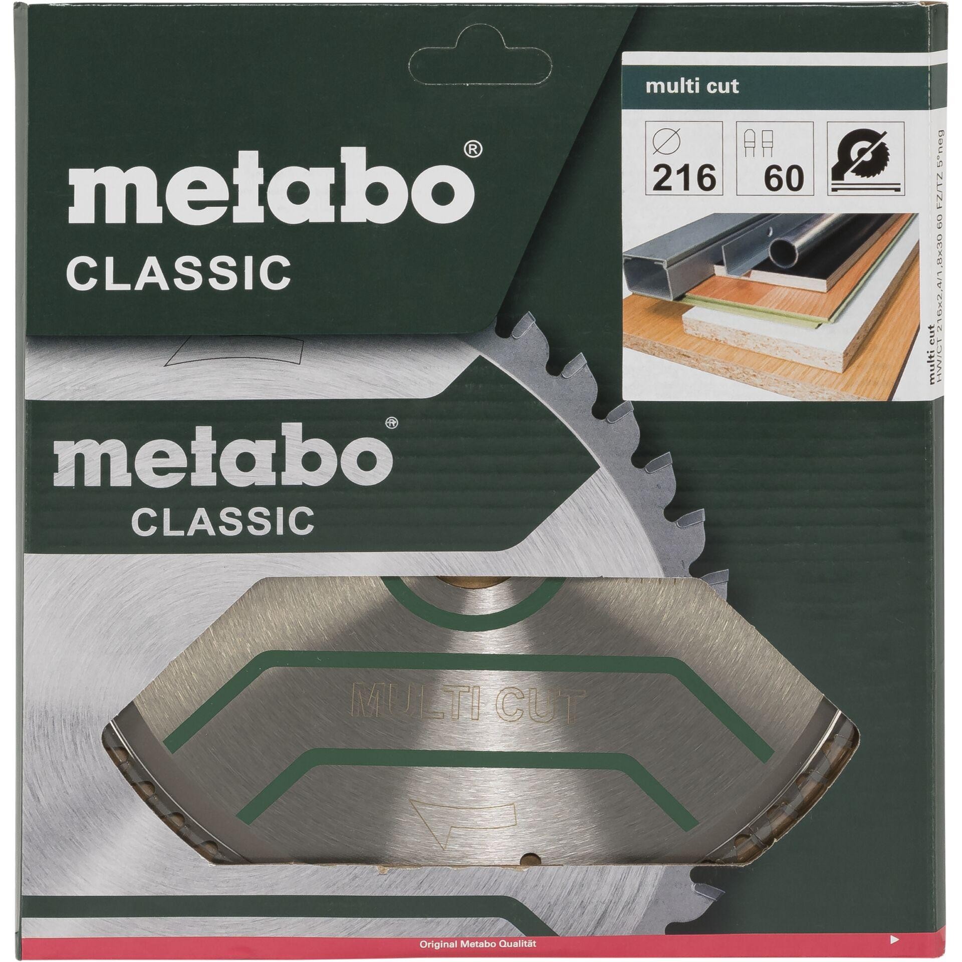 Metabo 628066000 saw blade 216 x 30 60FZ