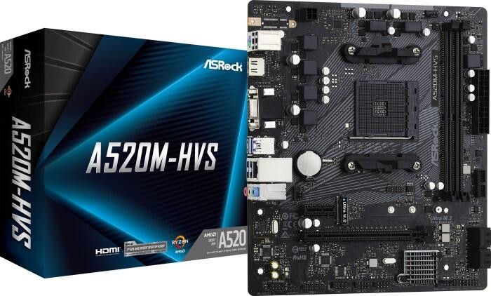 Asrock A520M-HVS AMD A520 Socket AM4 micro ATX - Asrock A520M-HVS,