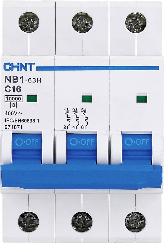 Chint 179877 NB1L Leitungsschutzschalter 3polig 6A