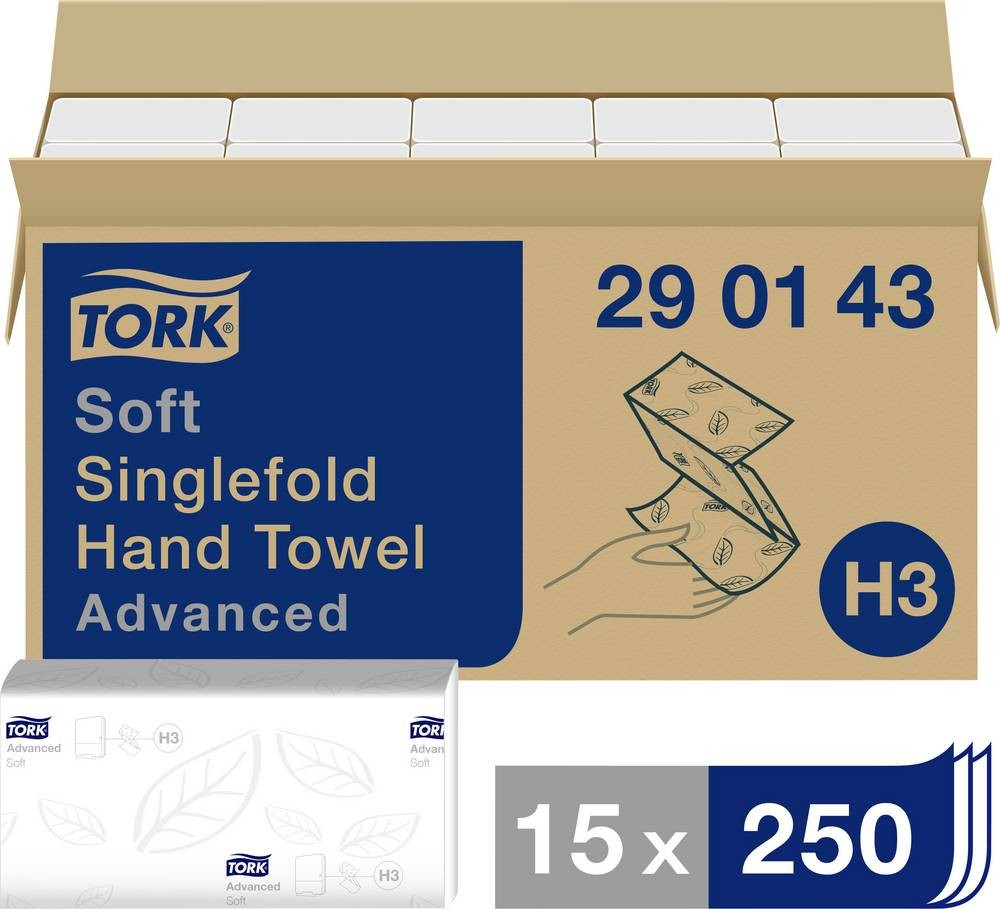 TORK 290143 Papierhandtücher (L x B) 23cm x 22.60cm white 3750St.