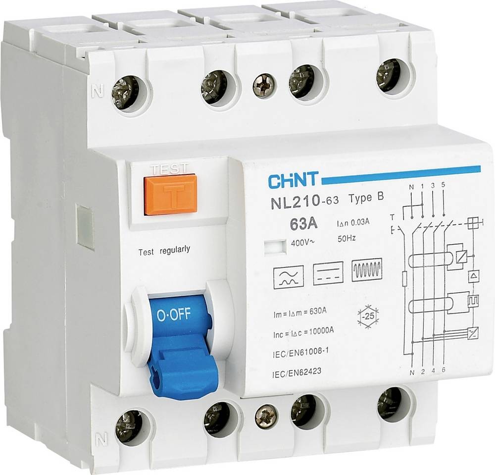 Chint 782000 Fehlerstrom-Schutzschalter allstromsensitiver FI B/10 kA