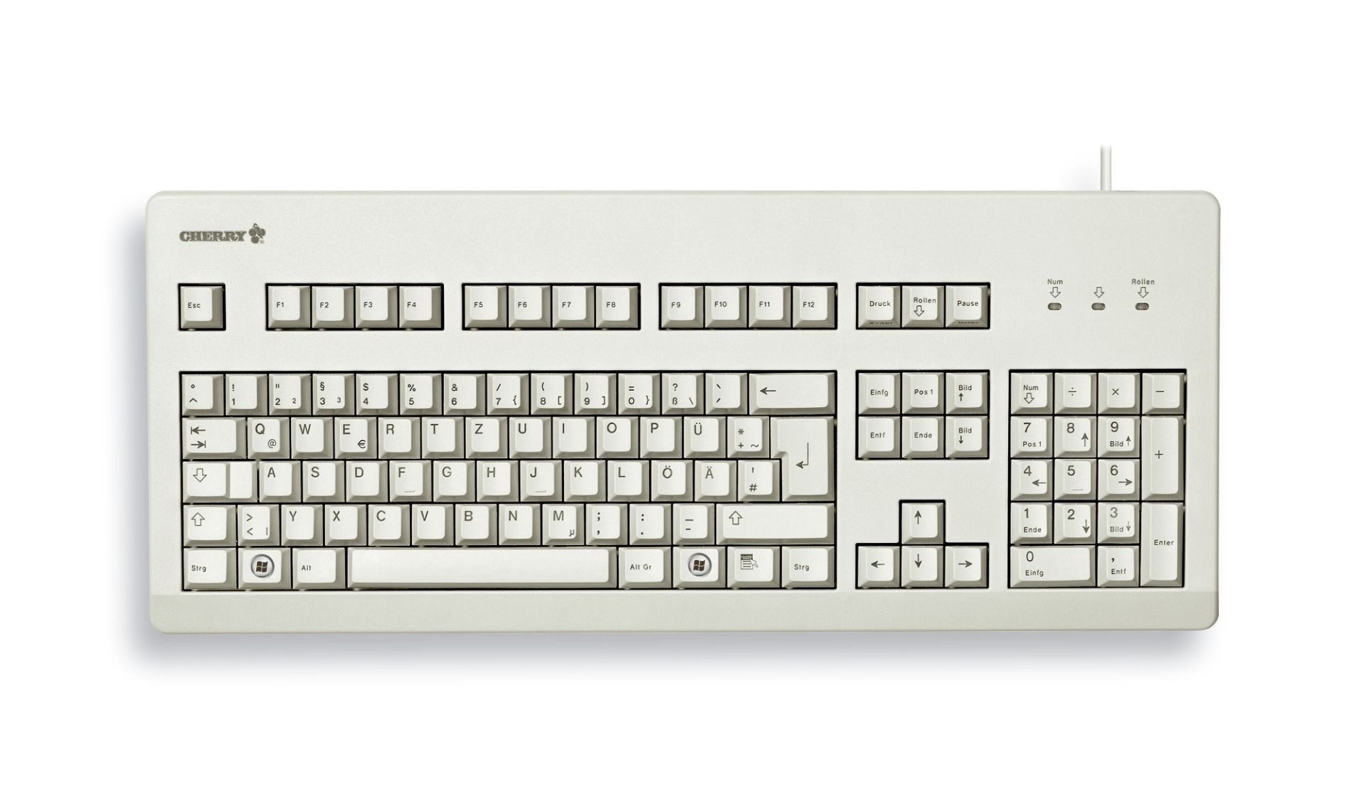 CHERRY G80-3000 Kabelgebunden Tastatur Deutsch, QWERTZ Weiß