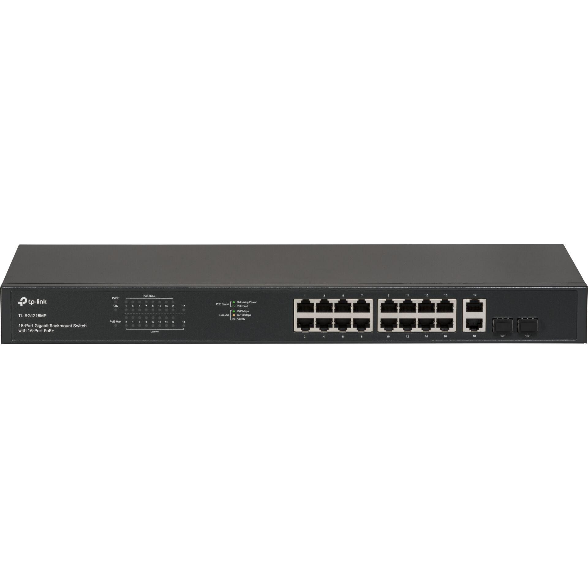 TP-Link TL-SG1218MP 16-Port Gigabit PoE+ Rackmount Switch