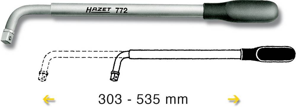 Radmutternschlüssel 722 12,5 mm(1/2 Zoll) L.min.303mm L.max.535mm