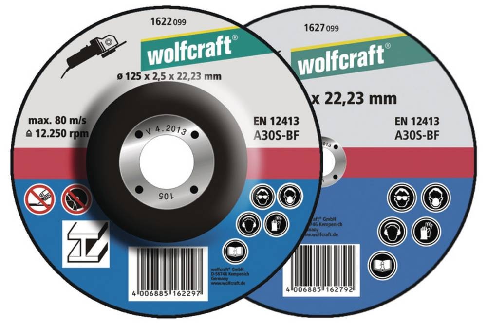 Wolfcraft 1622300 Trennscheibe gekröpft 125mm 5 St. Metall