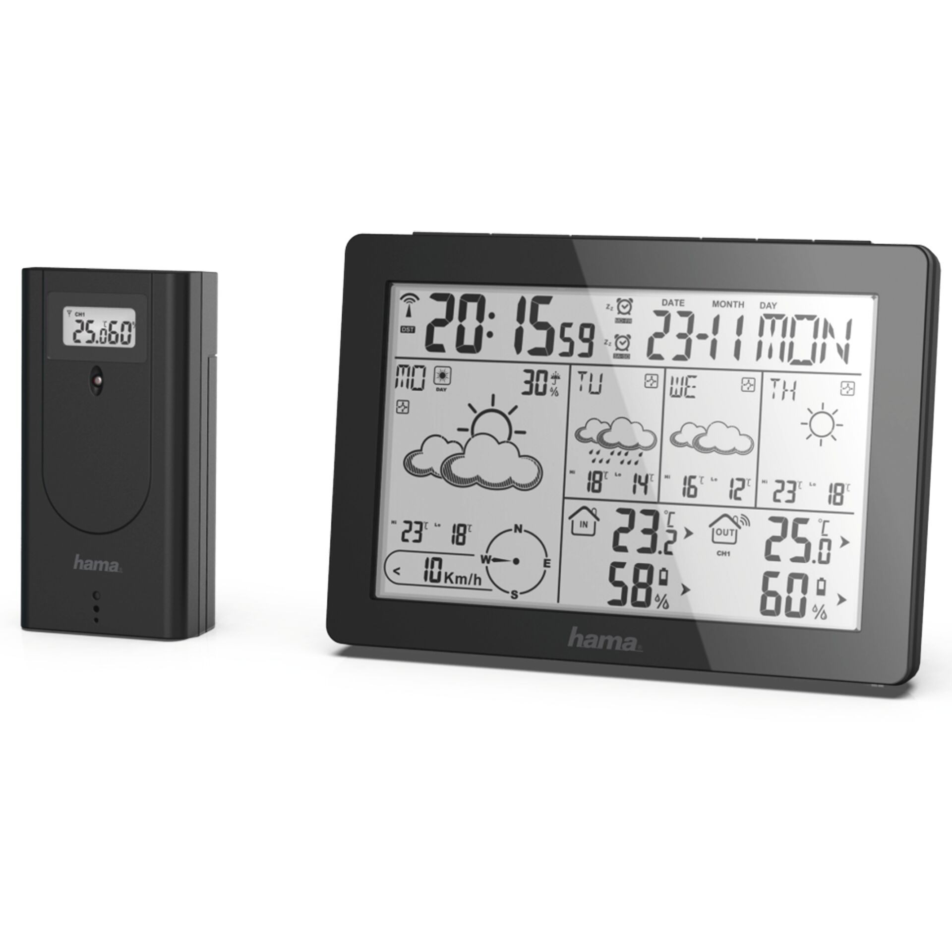 Hama Meteotime Negro Batería - Hama Meteotime, Negro, Anemómetro (
