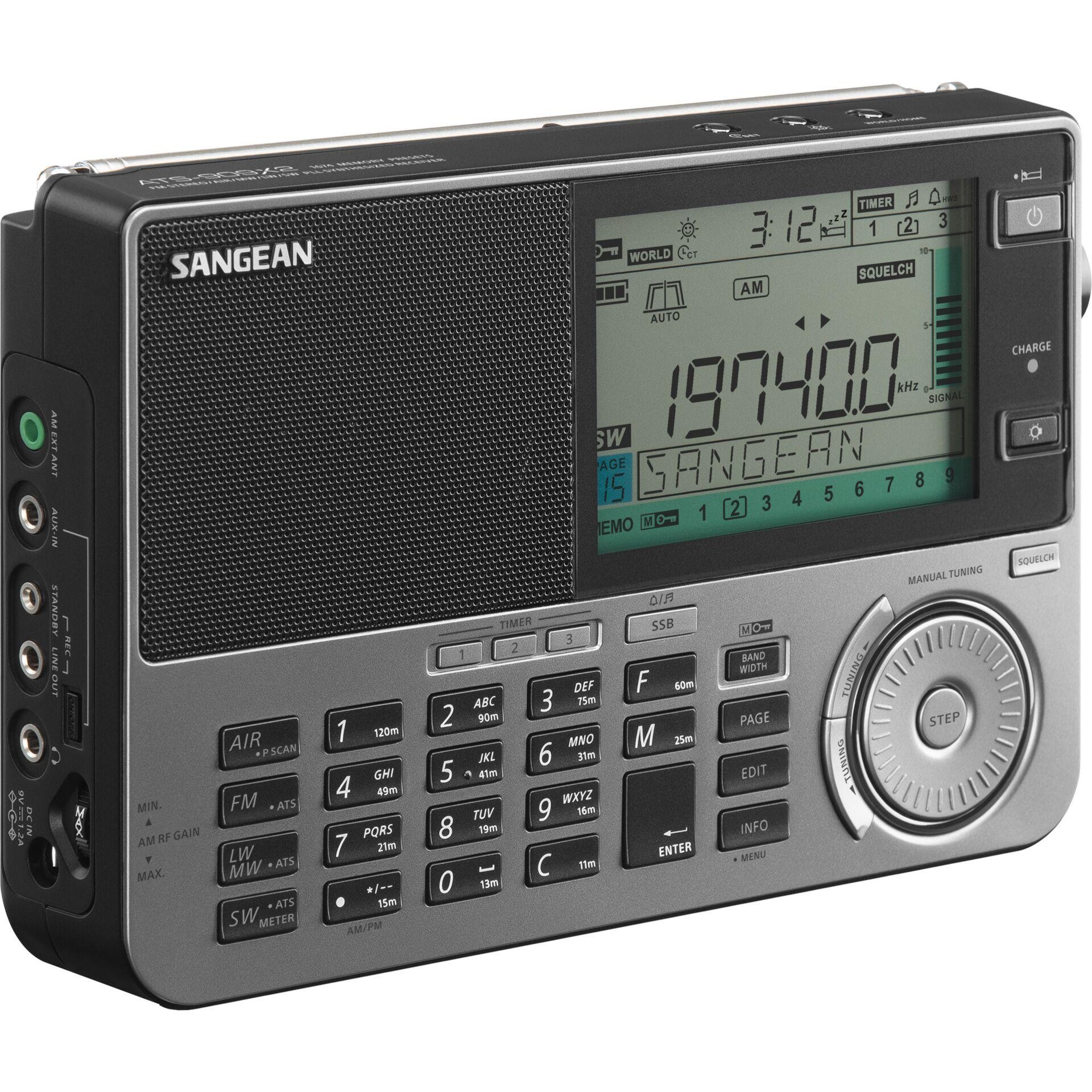 Sangean ATS-909X2 Weltempfänger UKW, LW, MW Weckfunktion Schwarz