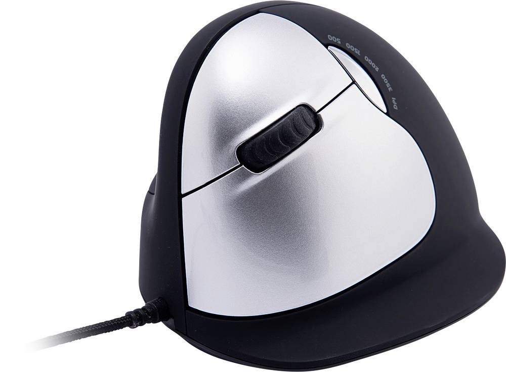 R-GO Tools HE (RGOHELELA) Ergonomische Maus USB Größe: L Schwarz/