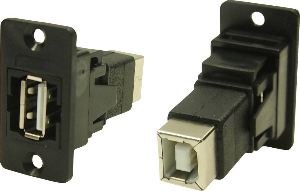 Cliff Adapter, Buchse, Einbau USB-female Typ A - USB-female Typ B