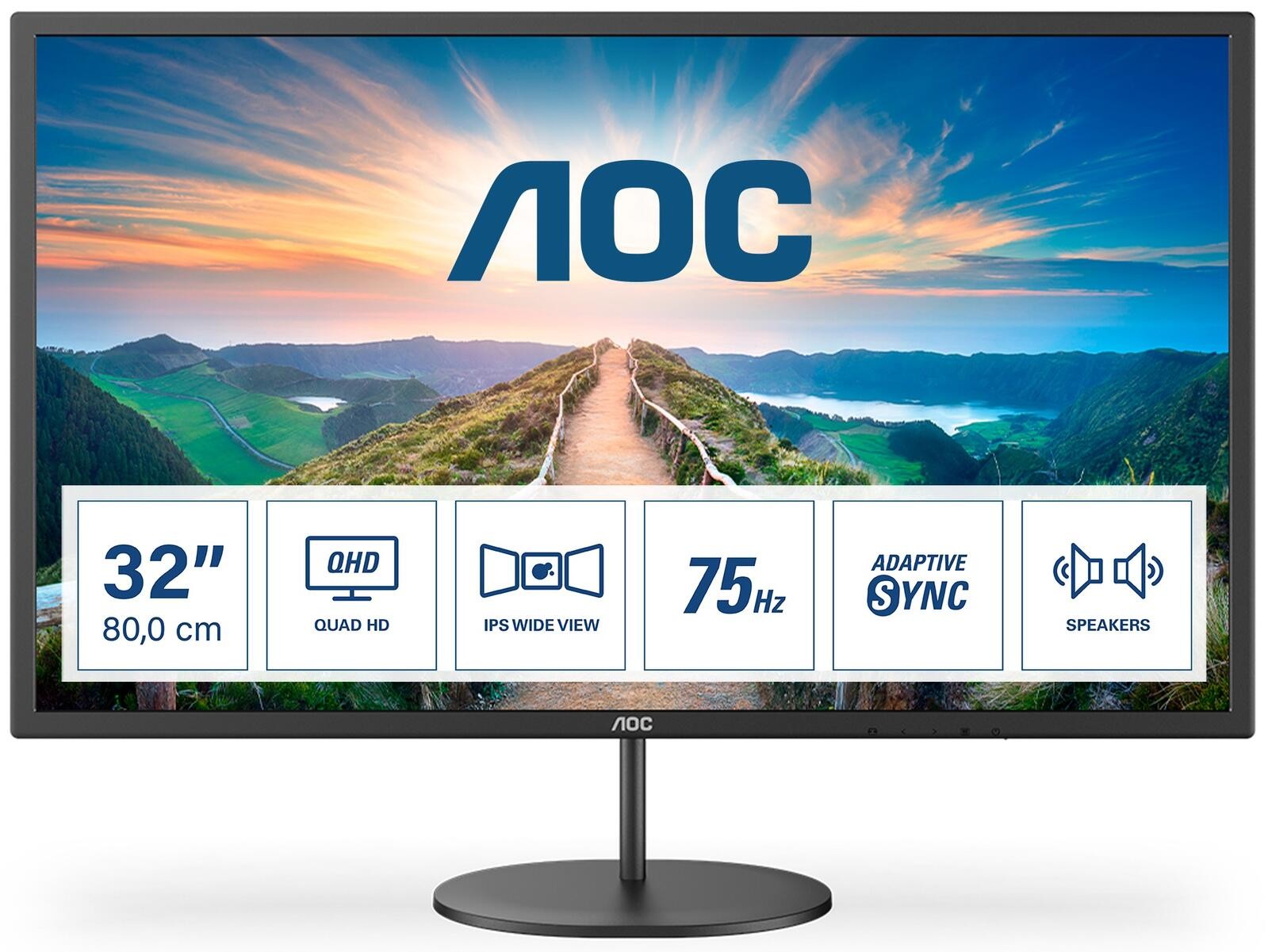 AOC V4 Q32V4 écran plat de PC 80 cm (31.5") 2560 x 1440 pixels 2K