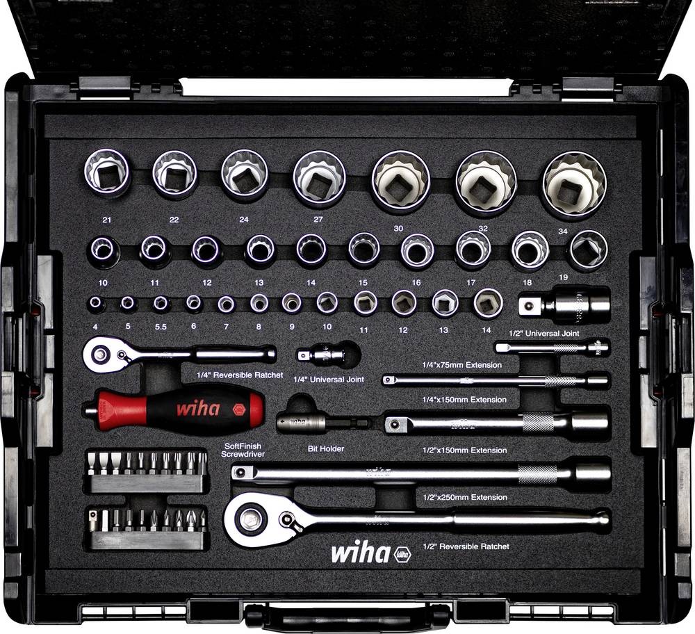 Wiha 44685 Steckschlüssel-Bit-Einsatz-Set 1/2\ , 1/4\ 395mm