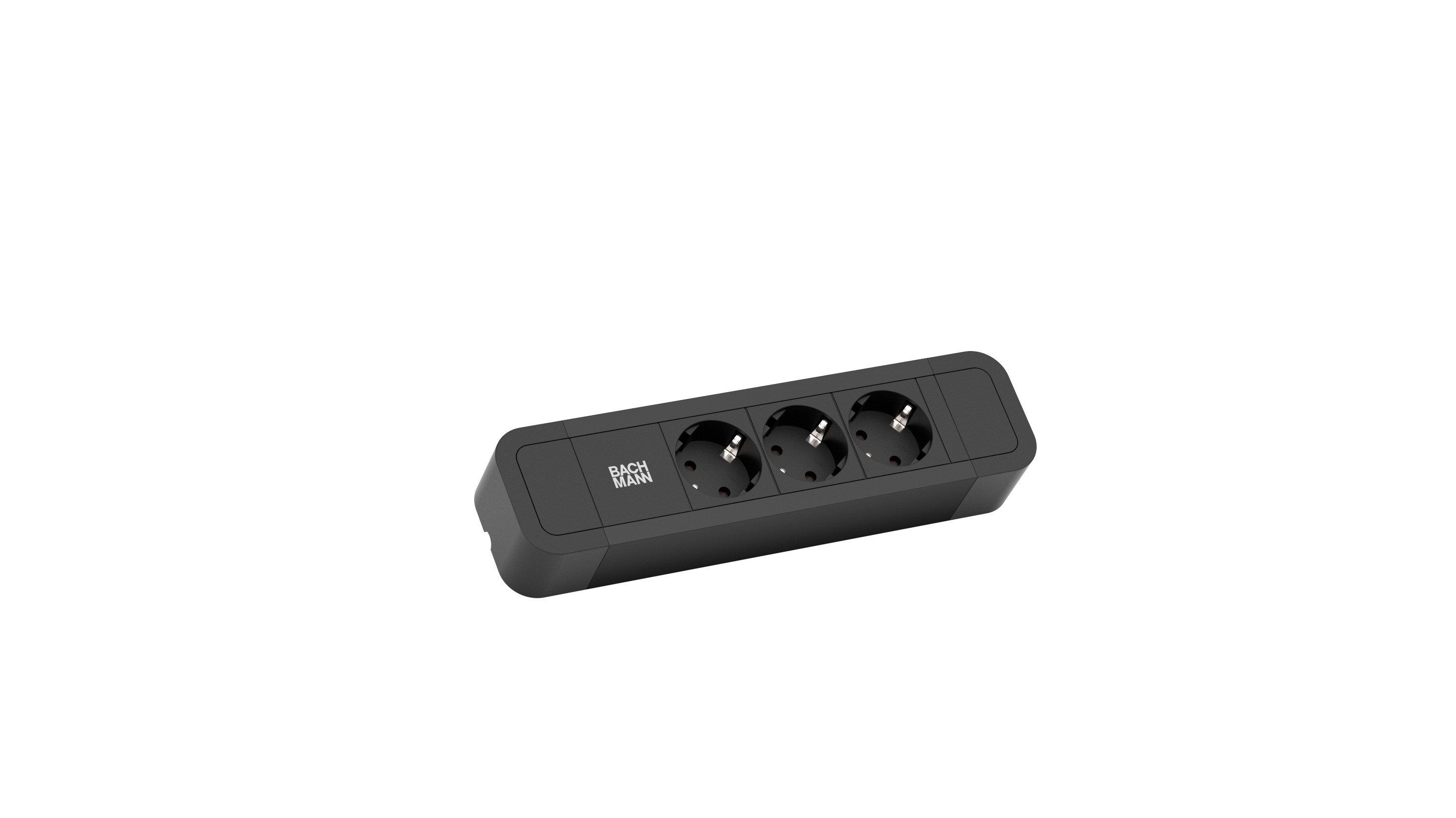 Bachmann multiprise PRIMO 2 ALU, 3-fach, noir, 2,0m, sans Schalter