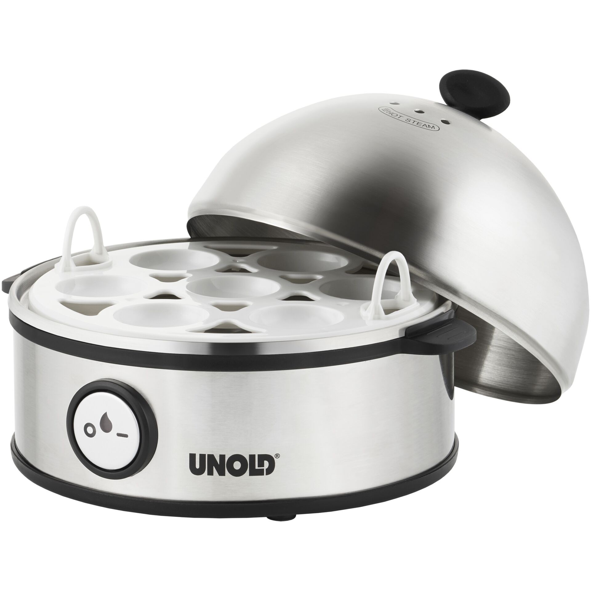 Unold 38626 cuecehuevos 7 huevos 360 W Negro, Acero inoxidable -