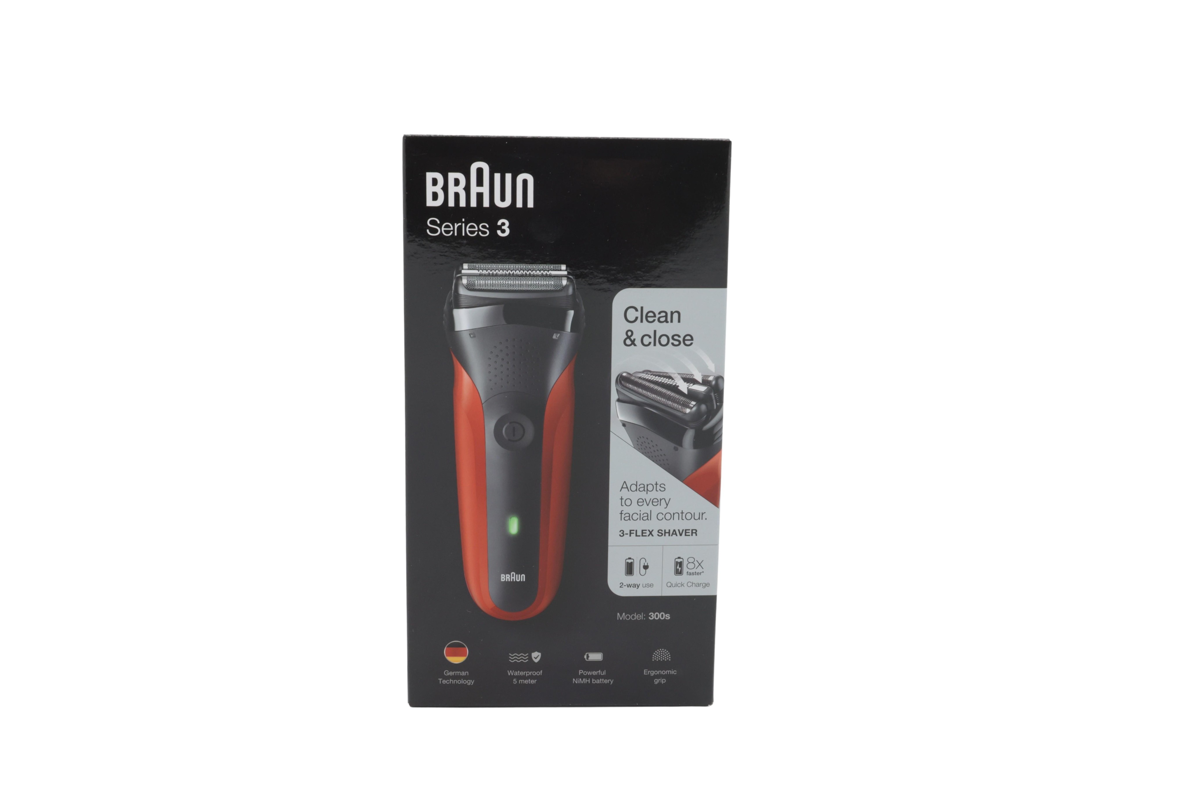 Braun Series 3 300s Foil shaver Trimmer Black, Red - Braun Series 3