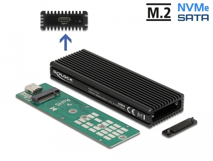 DeLOCK External USB Type-C Combo Enclosure for M.2 NVMe PCIe or SATA