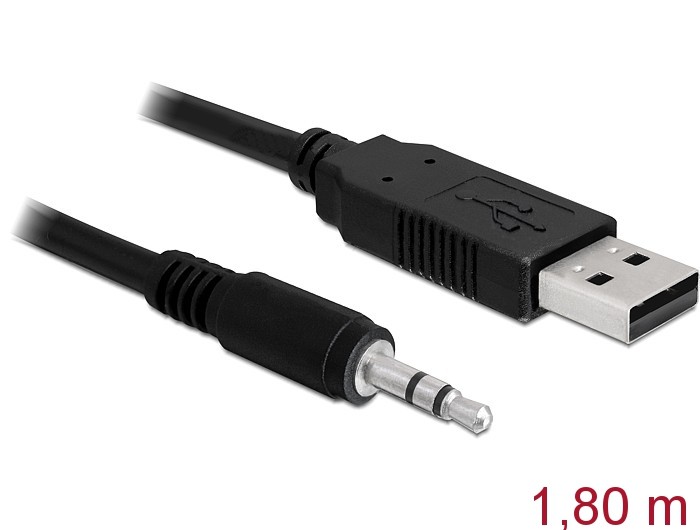 DeLOCK USB 2.0/3.5 mm 1.8m audio cable 3.5mm Black - DeLOCK USB 2.0/3.