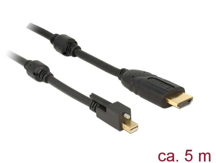 DeLOCK 83732 video cable adapter 5 m Mini DisplayPort HDMI Black -