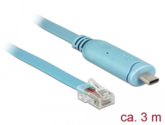 DeLOCK 63914 serial cable Blue 3 m USB Type-C RJ45 - DeLOCK 63914,